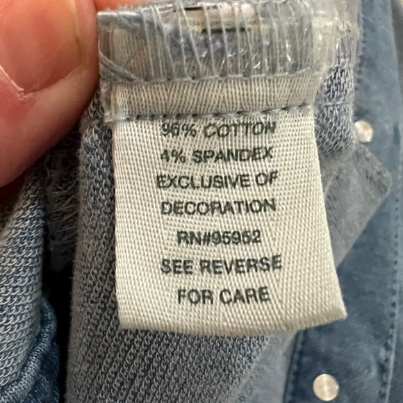 SOLD- Mudd Denim Jean Jacket Blue Long Sleeve Girls Size 14 - Picture 4 of 7